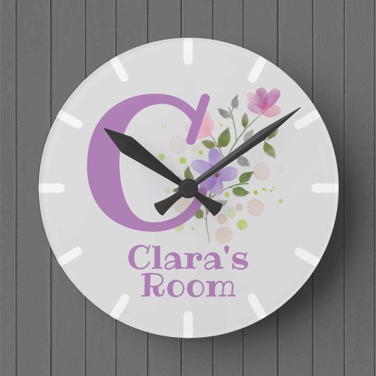 Kinder slaapkamer klok met naam Clara