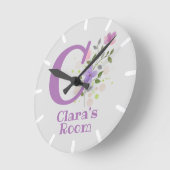 Kinder slaapkamer klok met naam Clara (Hoek)