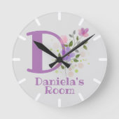 Kinder slaapkamerklok met naam Daniela Ronde Klok (Voorkant)