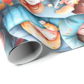 Kinder slapen sleepover sluimerende pyjama party p cadeaupapier (Rol Hoek)