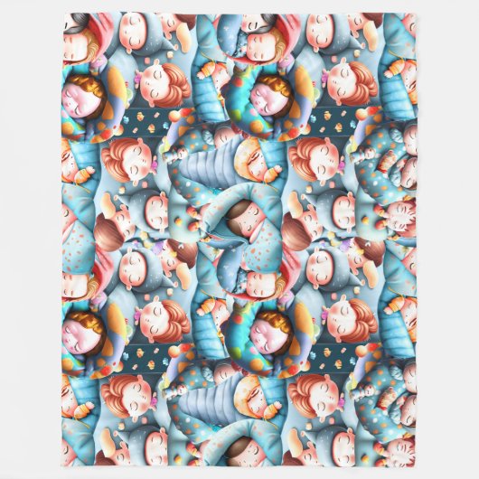 Kinder slapen sleepover sluimerende pyjama party p fleece deken (Voorkant)