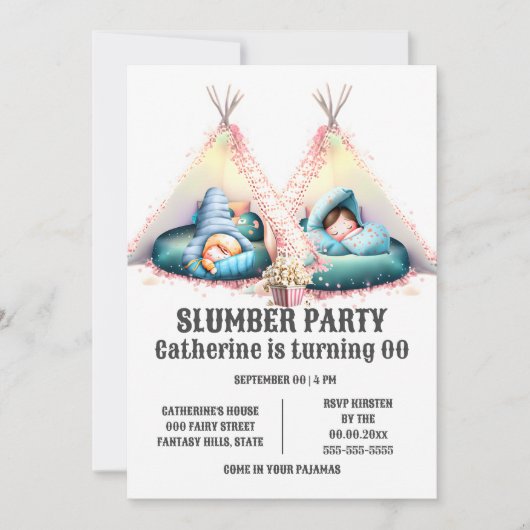 Kinder slapen tipi glamping sleepover sluimer kaart (Voorkant)