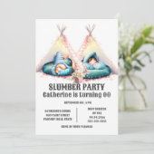 Kinder slapen tipi glamping sleepover sluimer kaart (Staand voorkant)