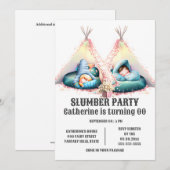 Kinder slapen tipi glamping sleepover sluimer kaart (Voorkant / Achterkant)