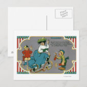 Kinder slapende vrouw met vuurwerk briefkaart (Voorkant / Achterkant)