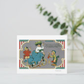 Kinder slapende vrouw met vuurwerk briefkaart (Staand voorkant)