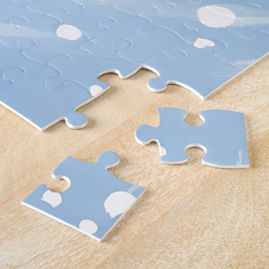 Kinder sleeën met honden in het besneeuwde winterw legpuzzel (Zijkant)