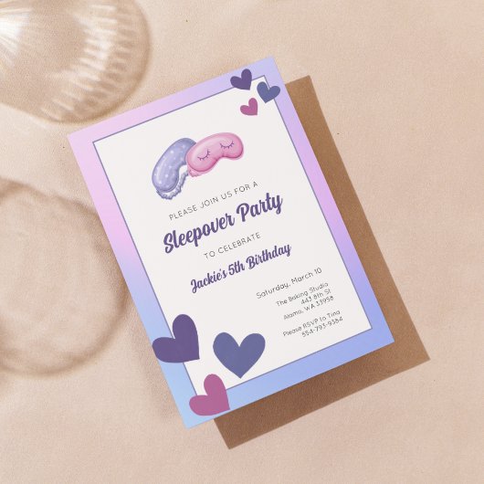 Kinder Sleepover Verjaardagsfeestuitnodiging Kaart