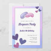 Kinder Sleepover Verjaardagsfeestuitnodiging Kaart (Voorkant)