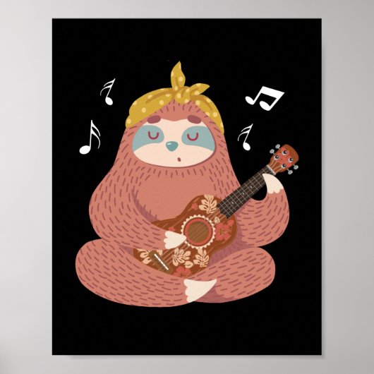 Kinder Sleugenaar Ukulele Player Hawaiian Musicus Poster (Voorkant)