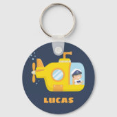 Kinder Sleutelhanger gele onderzeebotenkapitein (Voorkant)