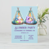 Kinder Slumber Sleepout Pyjama Tepee Party Kaart (Staand voorkant)