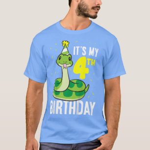 Kinder sneeuw op de vierde verjaardag van de geboo t-shirt