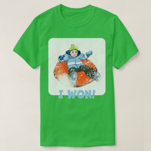 Kinder sneeuwbuis die ik heb gewonnen t-shirt (Design voorkant)