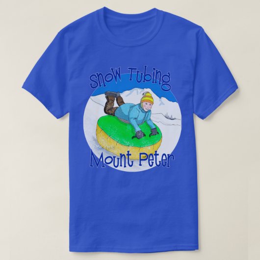 Kinder sneeuwbuizen op Mount Peter New York T-shirt (Design voorkant)