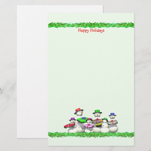 Kinder sneeuwkerst briefpapier (Voorkant / Achterkant)