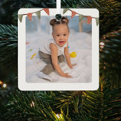 Kinder Sneeuwman Monogram Kerstboom Metalen Ornament