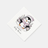 Kinder Sneeuwpinguïn Baby shower Servet (Hoek)