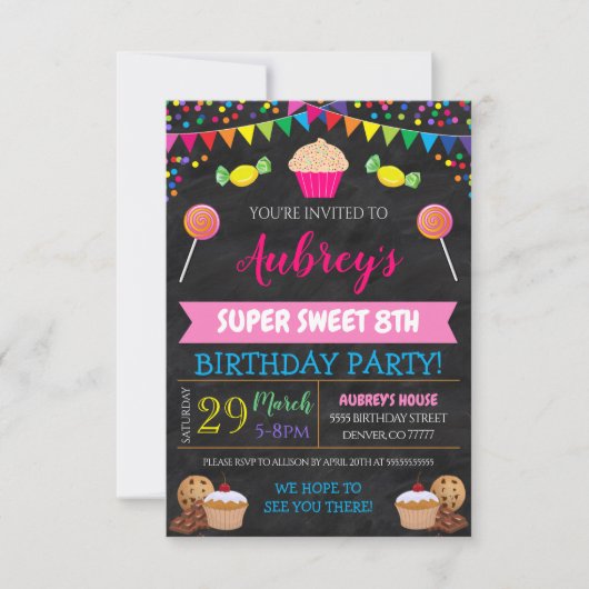 Kinder Snoep - uitnodiging tot aardedag (Voorkant)