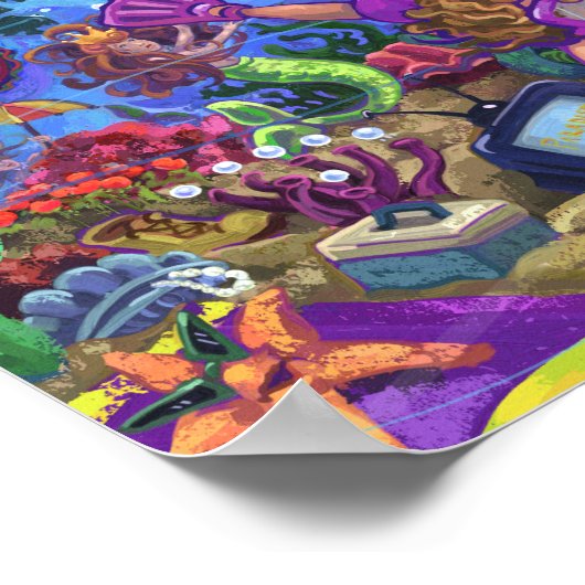 Kinder snorkeling onder de Zee art Poster (Hoek)