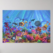Kinder snorkeling onder de Zee art Poster (Voorkant)