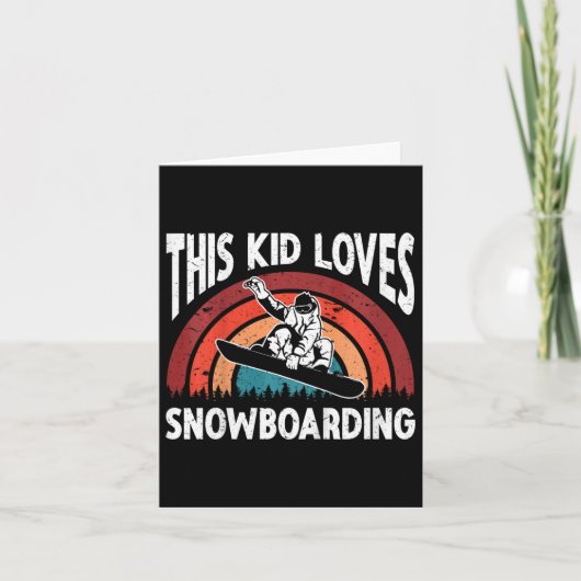 Kinder Snowboarden Art Snowboard Winter Cool Snowb Kaart (Voorkant)