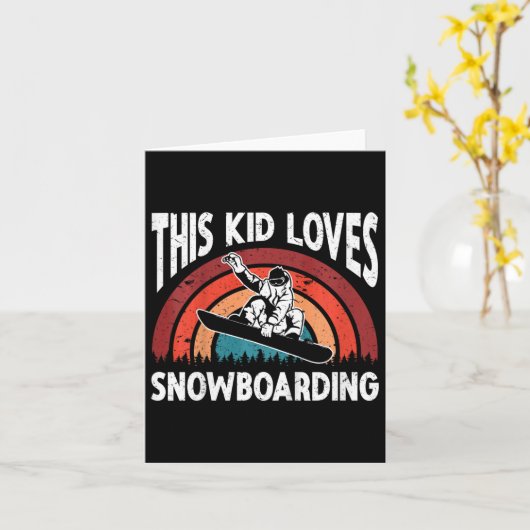 Kinder Snowboarden Art Snowboard Winter Cool Snowb Kaart (Gele Bloem)
