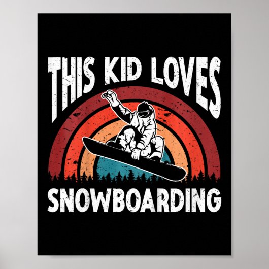 Kinder Snowboarden Art Snowboard Winter Cool Snowb Poster (Voorkant)