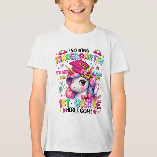 Kinder So Long Kindergarten Afstuderen Afstuderen Tri-Blend Shirt (Voorkant)