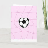 Kinder Soccer Heart Classroom Valentijnsdag Roze Kaart (Achterkant)