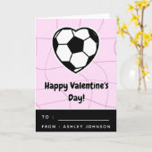 Kinder Soccer Heart Classroom Valentijnsdag Roze Kaart (Gele Bloem)