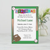 Kinder softbal verjaardagsuitnodiging kaart (Staand voorkant)