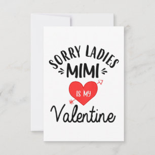 Kinder sorry dames Mimi is mijn Valentijnsdag cade RSVP Kaartje