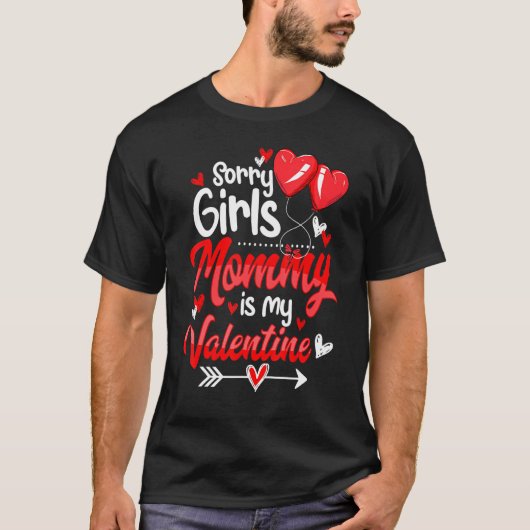 Kinder Sorry meisjes Mama is mijn Valentijnsdag Ba T-shirt (Voorkant)