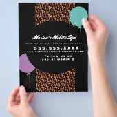 Kinder Spa Bus Party Rental Animal Print Business Flyer (Hand)