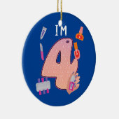 Kinder Spa Makeup 4e verjaardag van het meisje Keramisch Ornament (Rechts)