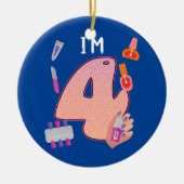 Kinder Spa Makeup 4e verjaardag van het meisje Keramisch Ornament (Voorkant)