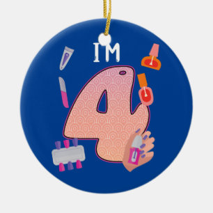 Kinder Spa Makeup 4e verjaardag van het meisje Keramisch Ornament