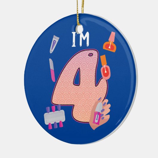 Kinder Spa Makeup 4e verjaardag van het meisje Keramisch Ornament (Links)