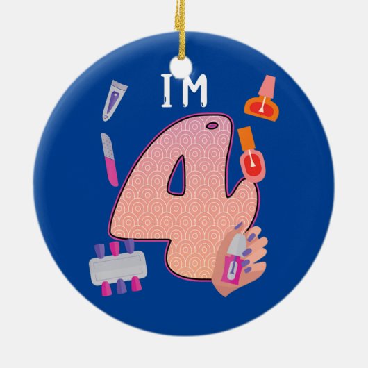 Kinder Spa Makeup 4e verjaardag van het meisje Keramisch Ornament (Achterkant)