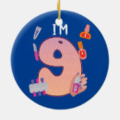 Kinder Spa Makeup 9de verjaardag van het meisje Keramisch Ornament (Achterkant)