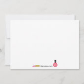 Kinder Spa Partij Uitnodiging met Lipstick Border (Achterkant)