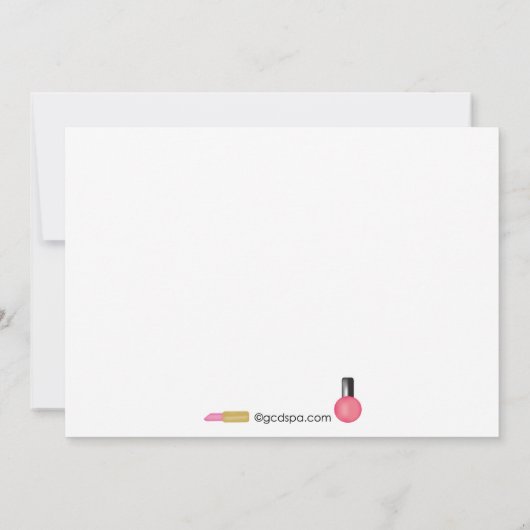 Kinder Spa Partij Uitnodiging met Lipstick Border (Achterkant)