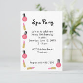 Kinder Spa-partij Uitnodiging voor cosmetica (Staand voorkant)