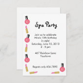 Kinder Spa-partij Uitnodiging voor cosmetica (Voorkant / Achterkant)