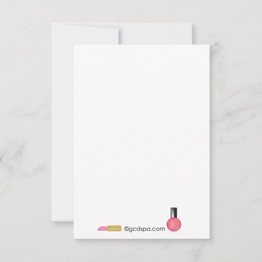 Kinder SPA-partij Uitnodigingen met lippenstift-gr (Achterkant)