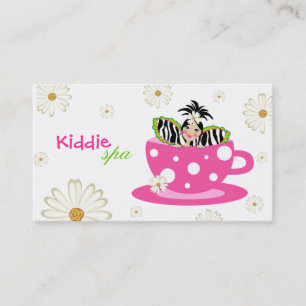 Kinder spa-thee voor twee Daisy Cute-Zebra en Stip Visitekaartje