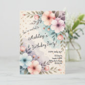  Kinder Space Flower Thema verjaardagsfeestje Kaart (Staand voorkant)