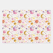 Kinder Space Planet Wit Kleur Gift Inpakpapier Vel (Voorkant 3)