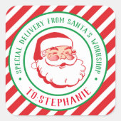 Kinder speciale kerstbezorging op maat vierkante sticker (Voorkant)